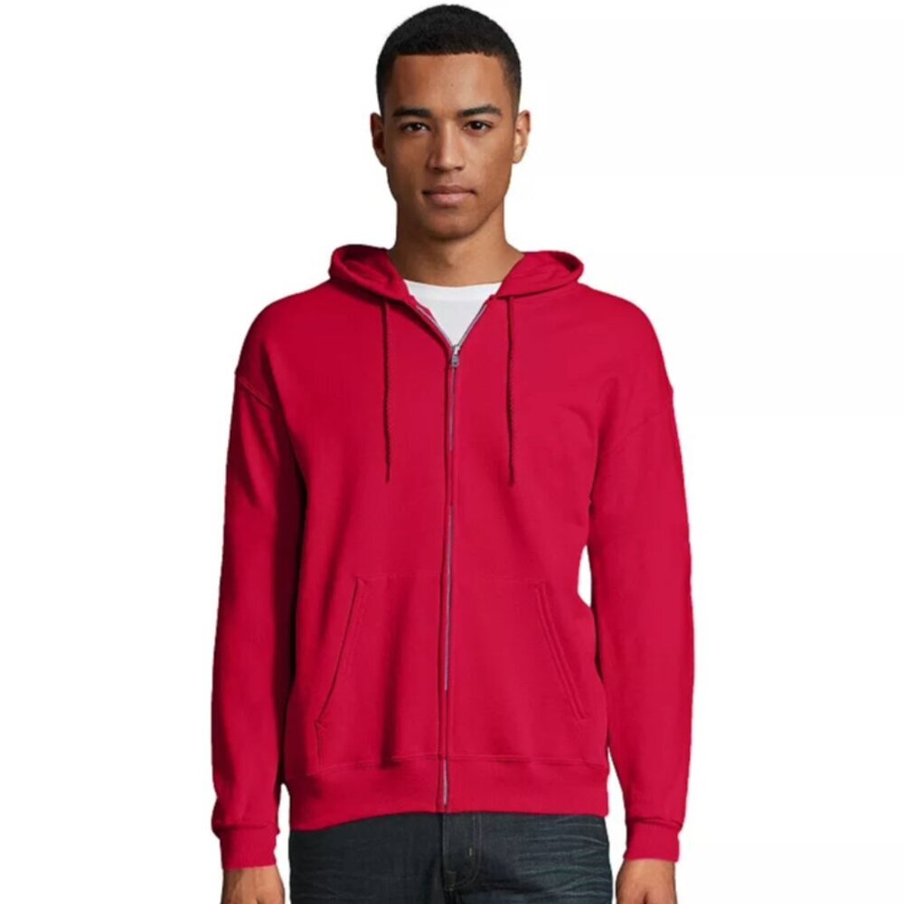 NWT Men's Hanes® EcoSmart Fleece Full-Zip Hooded Jacket